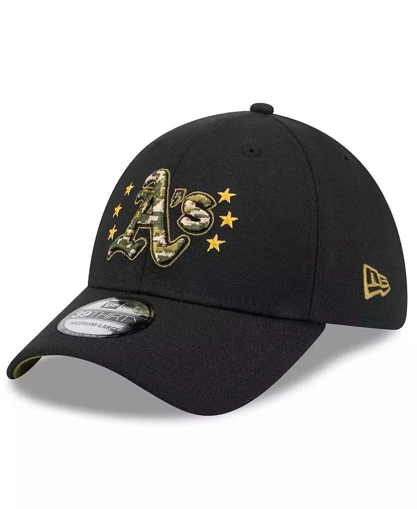 New Era Men's Black Oakland Athletics 2024 Armed Forces Day 39THIRTY Flex Hat 4