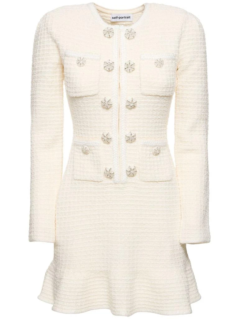 Self Portrait Buttoned Knit Mini Dress 1