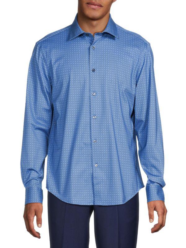 BUGATCHI Geometric Print Shirt