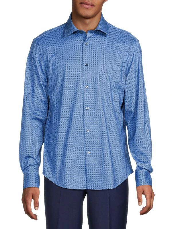 BUGATCHI James OoohCotton® Geometric Print Shirt 1