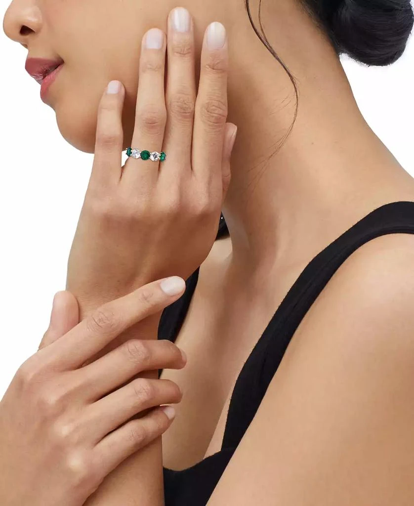 Grown With Love Lab Grown Emerald (1-1/3 ct. t.w.) & Lab Grown Diamond (1 ct. t.w.) Five Stone Ring in 14k Gold (Also in Lab Grown Ruby & Lab Grown Sapphire) 5