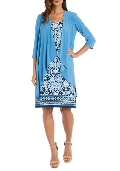 R & M Richards Richards Petite Puff Print Jacket Dress 1