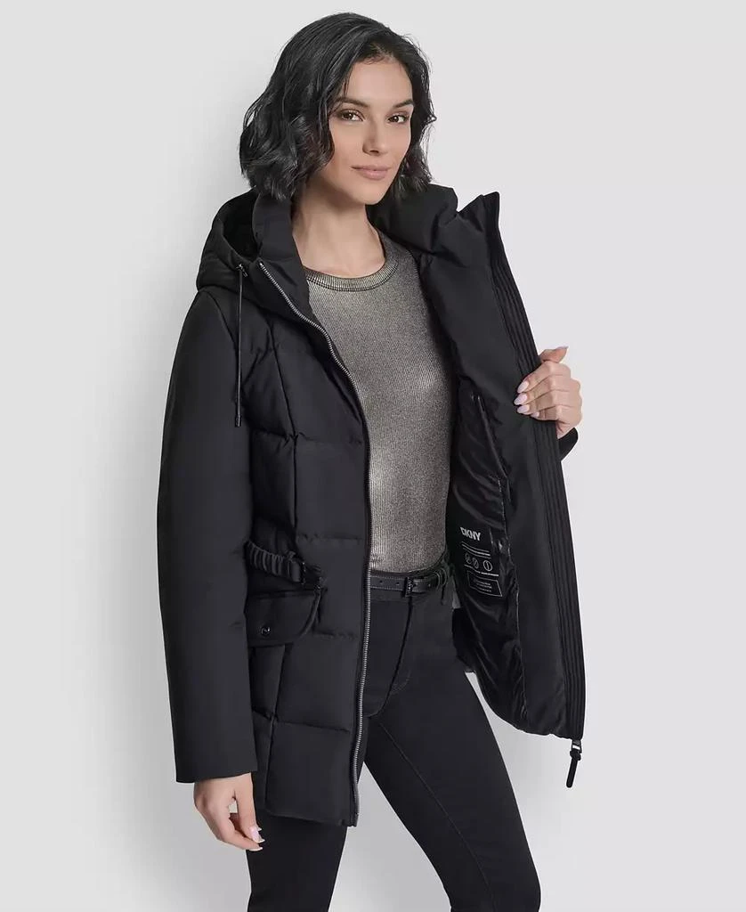 DKNY Women
s Belted Hooded Puffer Coat 7