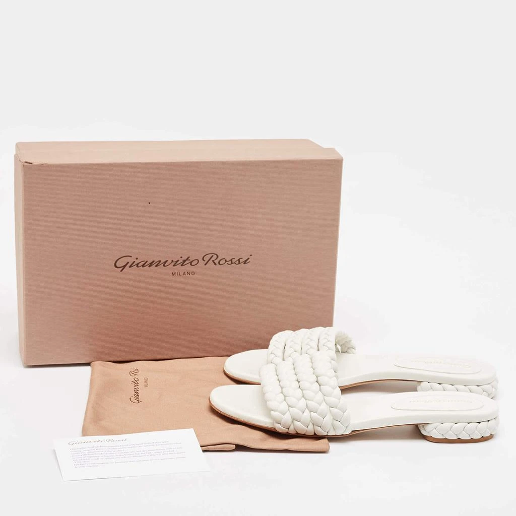 Gianvito Rossi Gianvito Rossi White Braided Leather Slide Flats Size 38.5 9