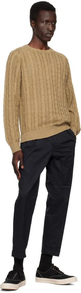 BEAMS PLUS Khaki Cable Knit Sweater 4