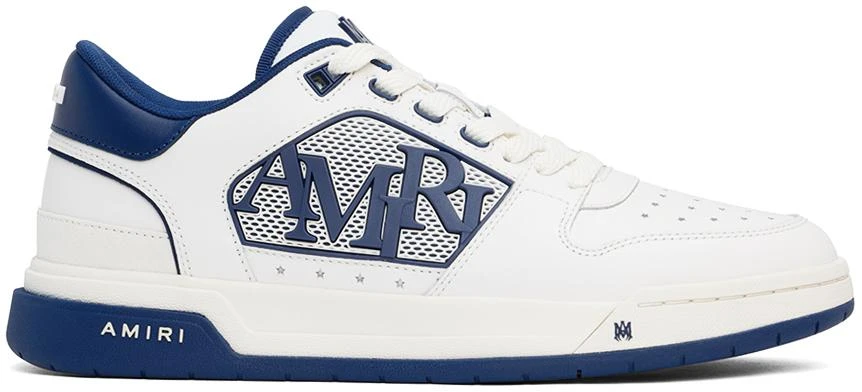 AMIRI White & Blue Classic Low Sneakers 1