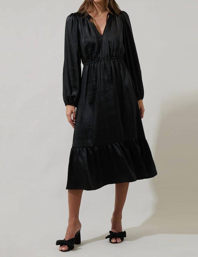 Sugarlips Sugarlips - Alexia Satin Balloon Sleeve Midi Dress