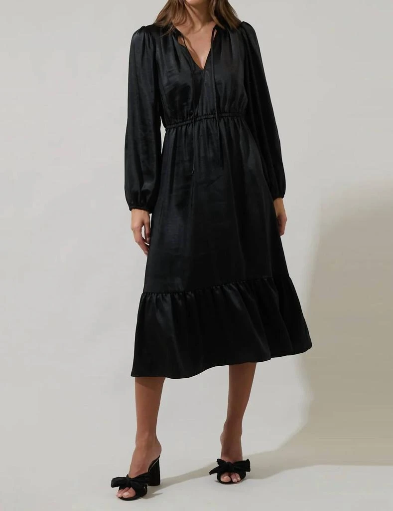 Sugarlips Sugarlips - Alexia Satin Balloon Sleeve Midi Dress 1
