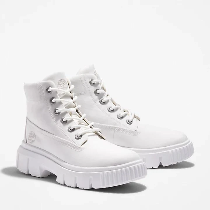 Timberland Greyfield Canvas Boots for Women in White 4