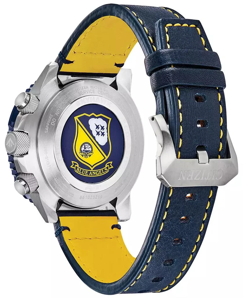 Citizen Eco-Drive Men's Analog-Digital Chronograph Promaster Blue Angels Skyhawk A-T Blue Leather Strap Watch 3