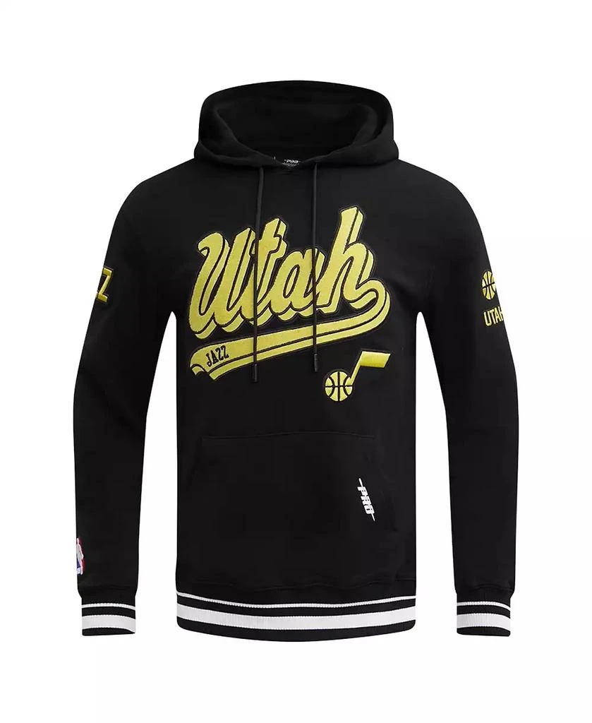 Pro Standard Men's Black Utah Jazz Script Tail Pullover Hoodie 3