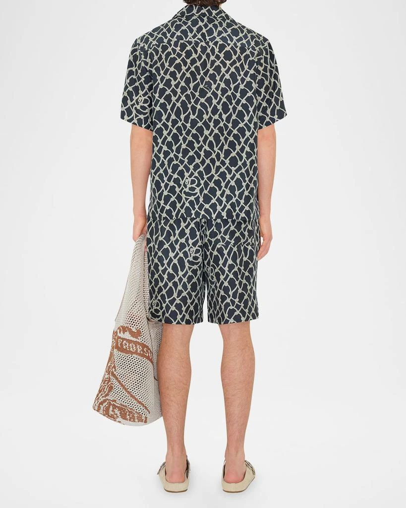 Burberry Men
s Silk Rope-Patterned Camp Shirt 3