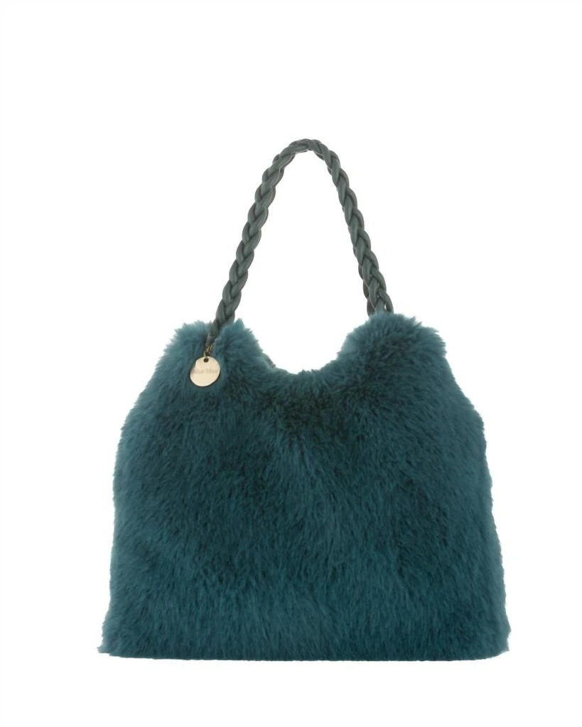 Alex Max Alex Max - Women
s Faux Fur Purse With Braided Handle Bag