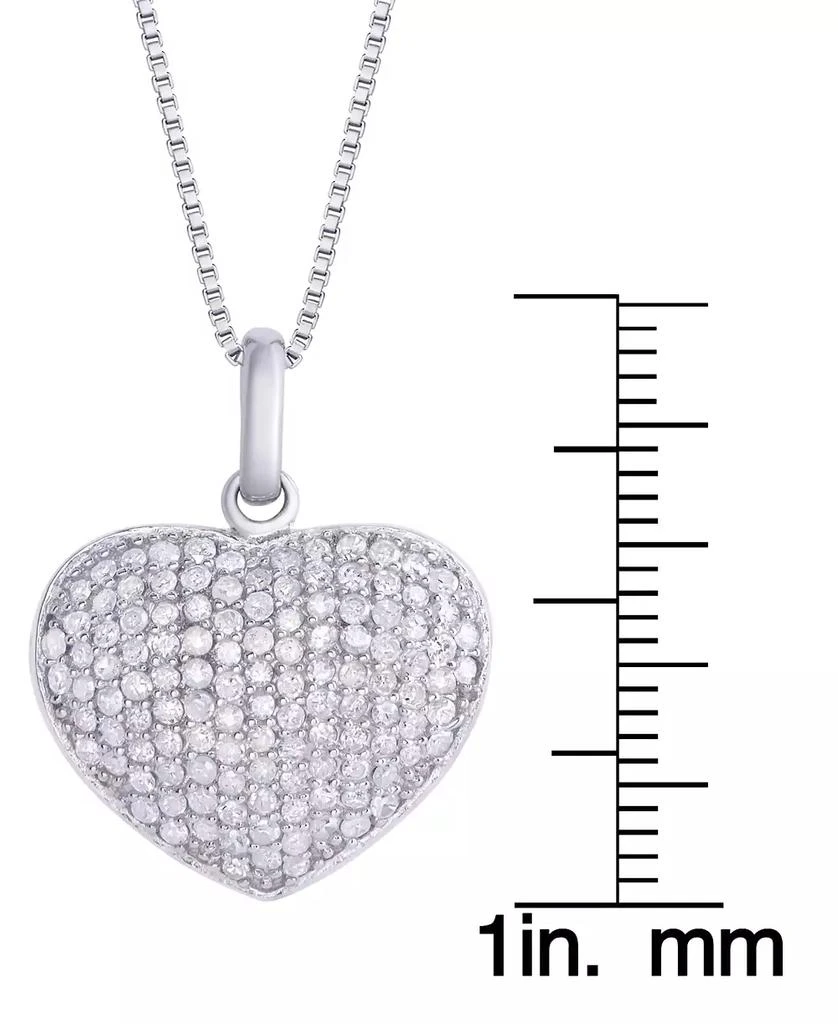 Macy's Diamond 5/8 ct. t.w. Heart Locket Pendant Necklace in Sterling Silver 4