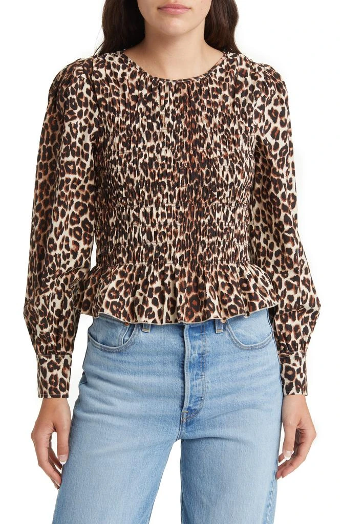 Rails Tabi Print Smocked Peplum Top 1