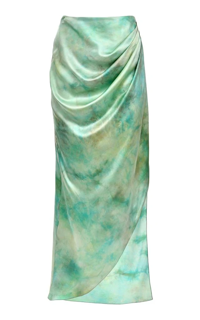 Francesca Miranda Francesca Miranda - Petalo Hand-Dyed Silk Maxi Skirt - Green - S - Moda Operandi 1