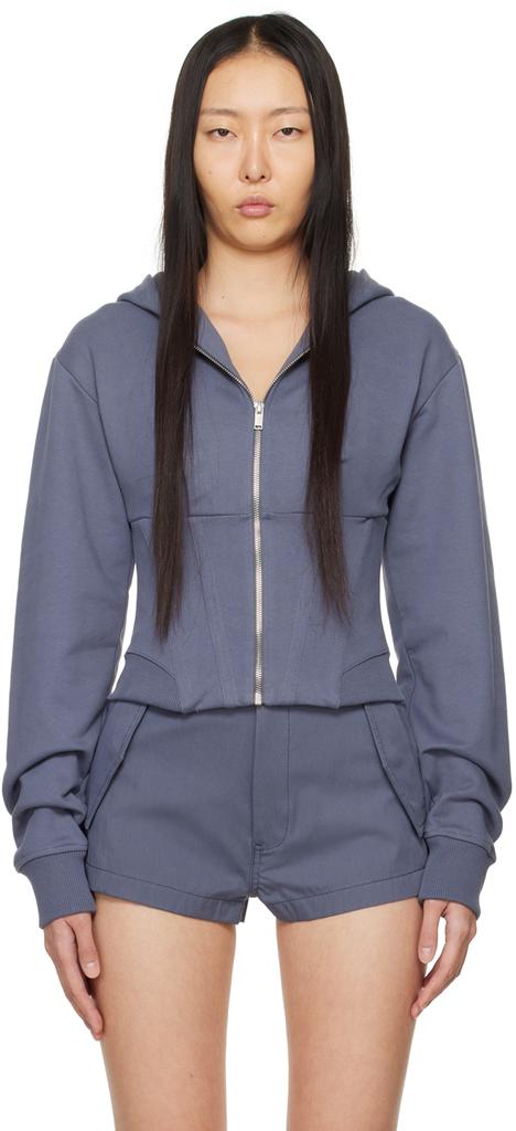 Dion Lee Gray Layered Corset Hoodie