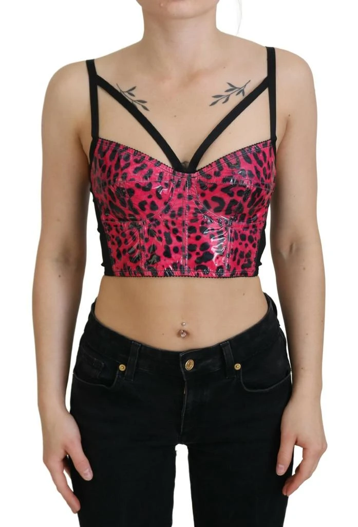 Dolce
Gabbana Leopard Print Cropped Bustier Corset Women
s Top