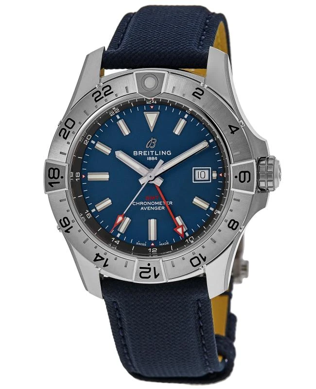 BREITLING Breitling Avenger Automatic GMT 44 Blue Dial Leather Strap Men's Watch A32320101C1X1 1