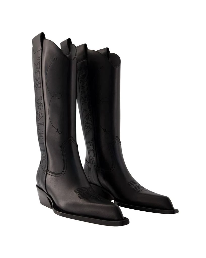 Off-White For Walking Boots - Off White - Leather - Black 2