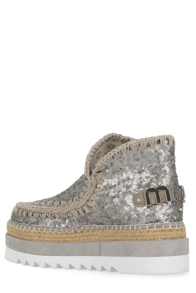 Mou Mou Sequin-Embellished Round Toe Sneakers 3