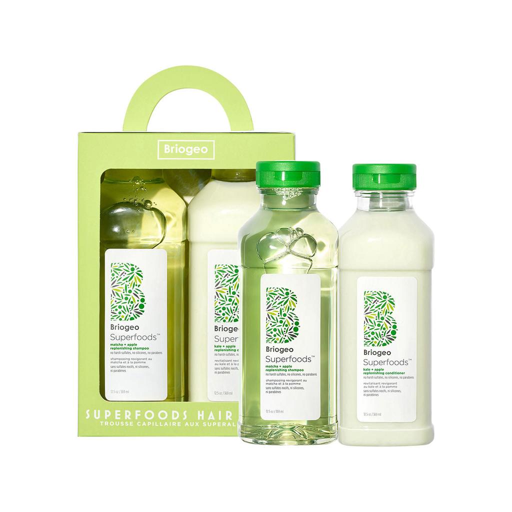 Briogeo Superfoods Kale, Apple, Matcha and Apple Replenishing Shampoo and Conditioner Duo