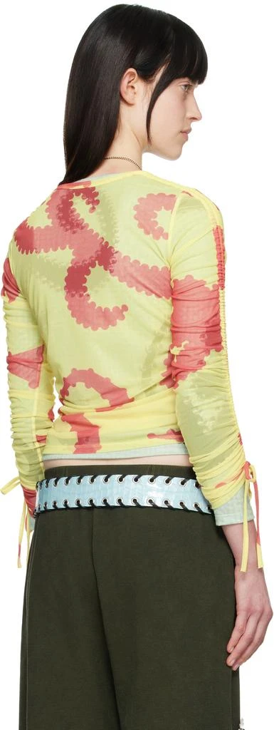 CHOPOVA LOWENA Green & Yellow Sam Cat Ballast Long Sleeve T-shirt 3