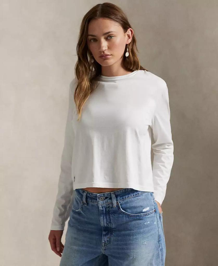 売れ筋商品|||ラルフローレン カットソー トップス レディース Women's Logo Cotton Jersey Crewneck Tee Cold Spring Logo Cotton Jersey Crewneck Tee