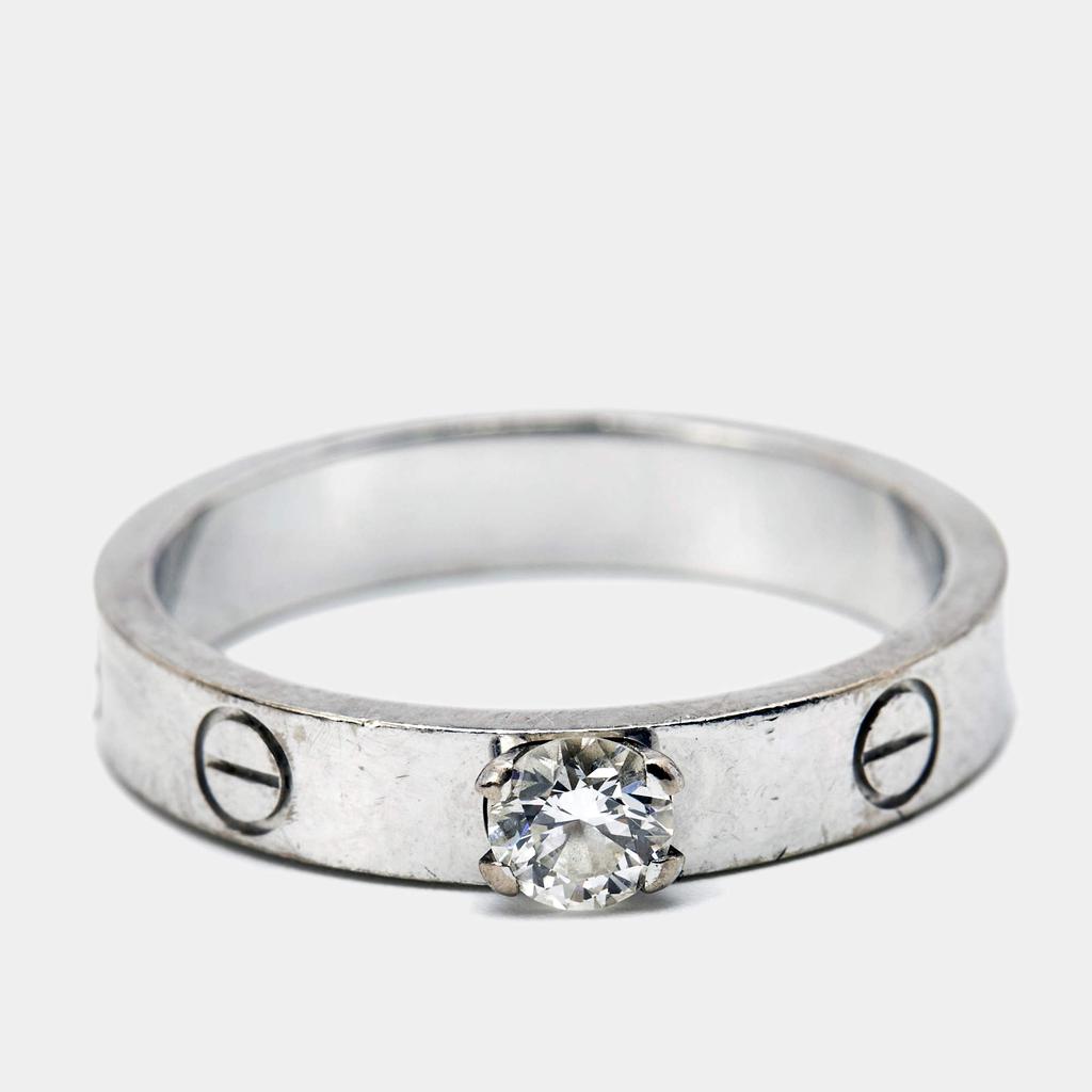 Cartier Cartier Love Solitare Diamond 18k White Gold Ring Size 54