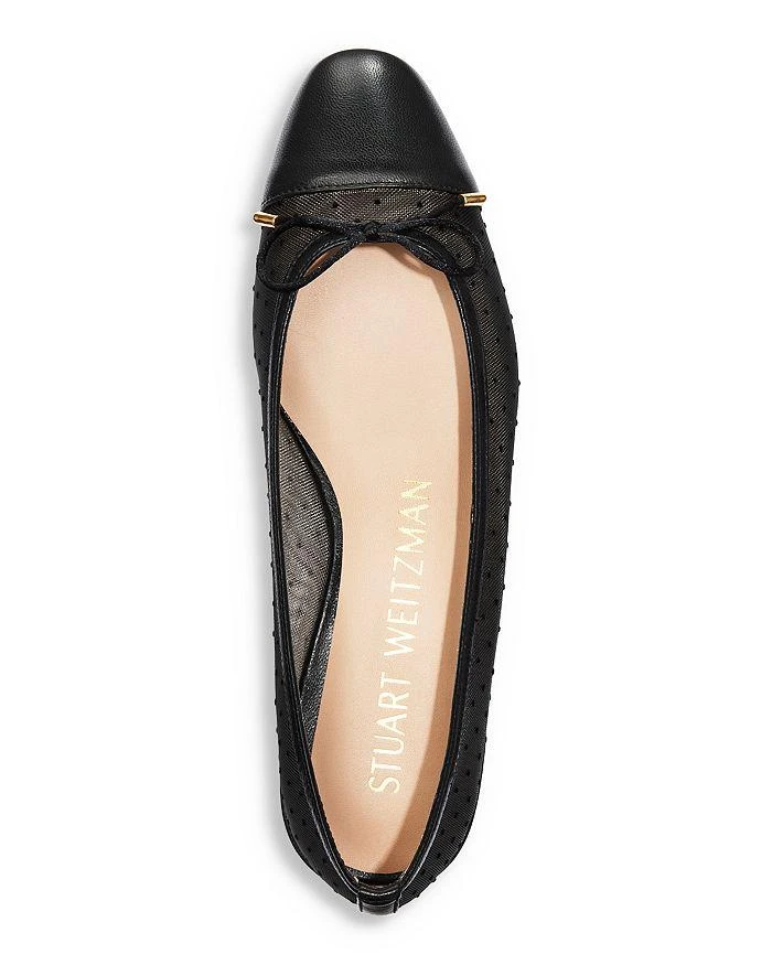 Stuart Weitzman Women's Sleek Bow Slip On Ballet Flats 3