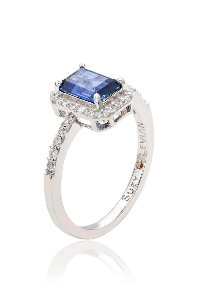 Suzy Levian Emerald Cut Sapphire Ring 3