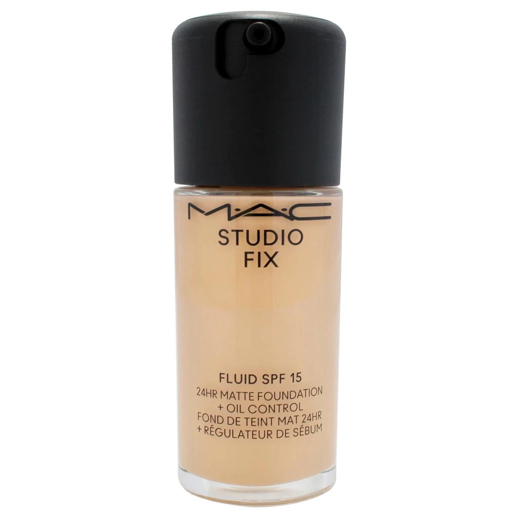 MAC Studio Fix Fluid SPF 15 24HR Matte Foundation Plus Oil Control - C4 Light Neutral Golden with Peachy Undertone by  for Women - 1 oz Foundation 2