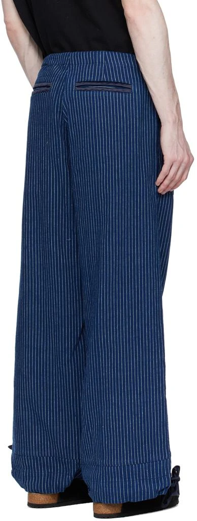 Greg Lauren Navy Pinstripe Trousers 3
