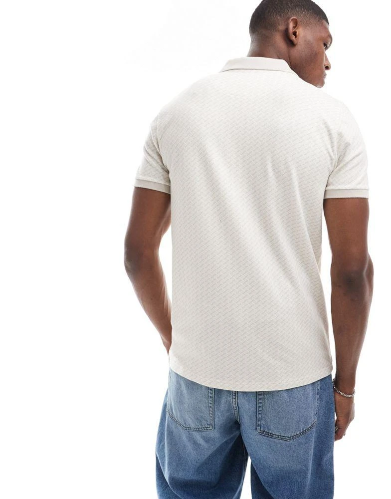 HOLLISTER Hollister icon logo geometric pattern polo in beige 4