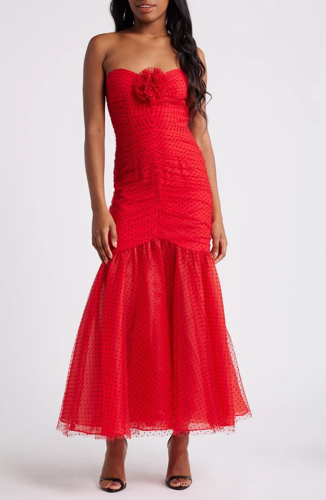 SAYLOR Katherine Swiss Dot Strapless Cocktail Dress 1