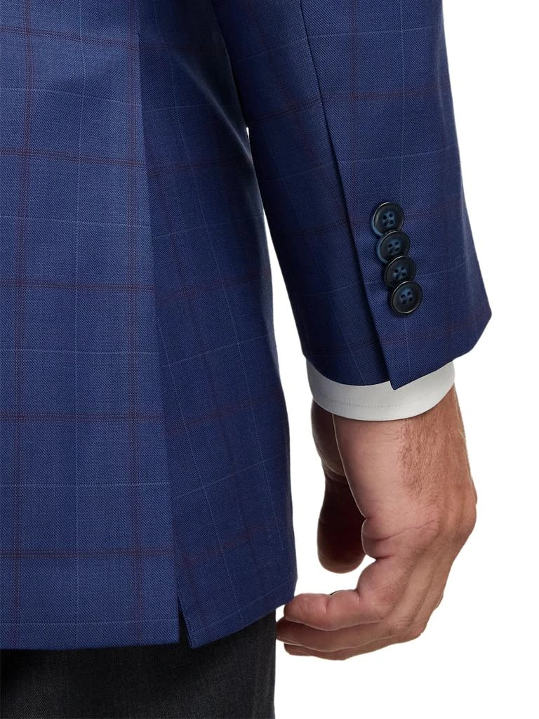 Paul Fredrick Wool Blend Windowpane Single Breasted Peak Lapel Sport Coat 4