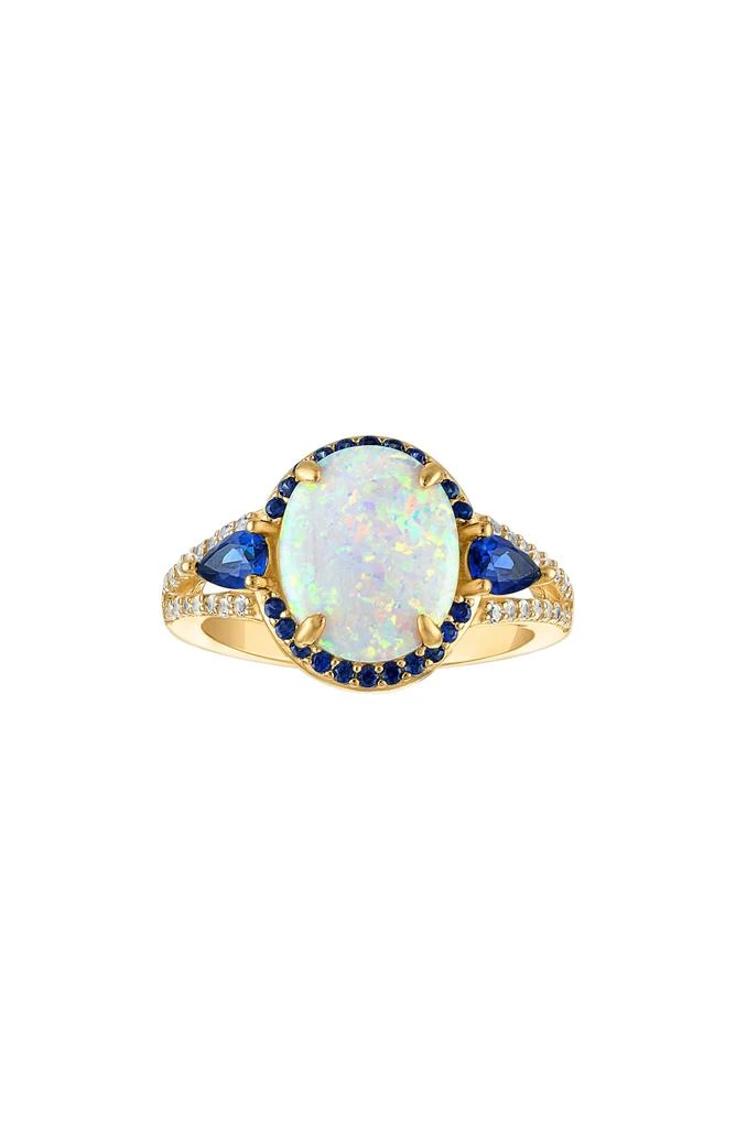 FUZION CREATIONS Lab Grown Opal 
Lab Grown Sapphire Cocktail Ring