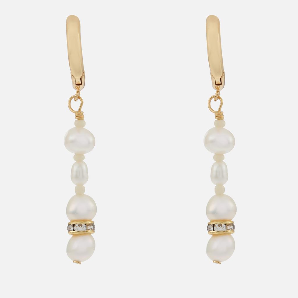 Anni Lu Anni Lu Gold-Tone and Glass Pearl Hoop Earrings