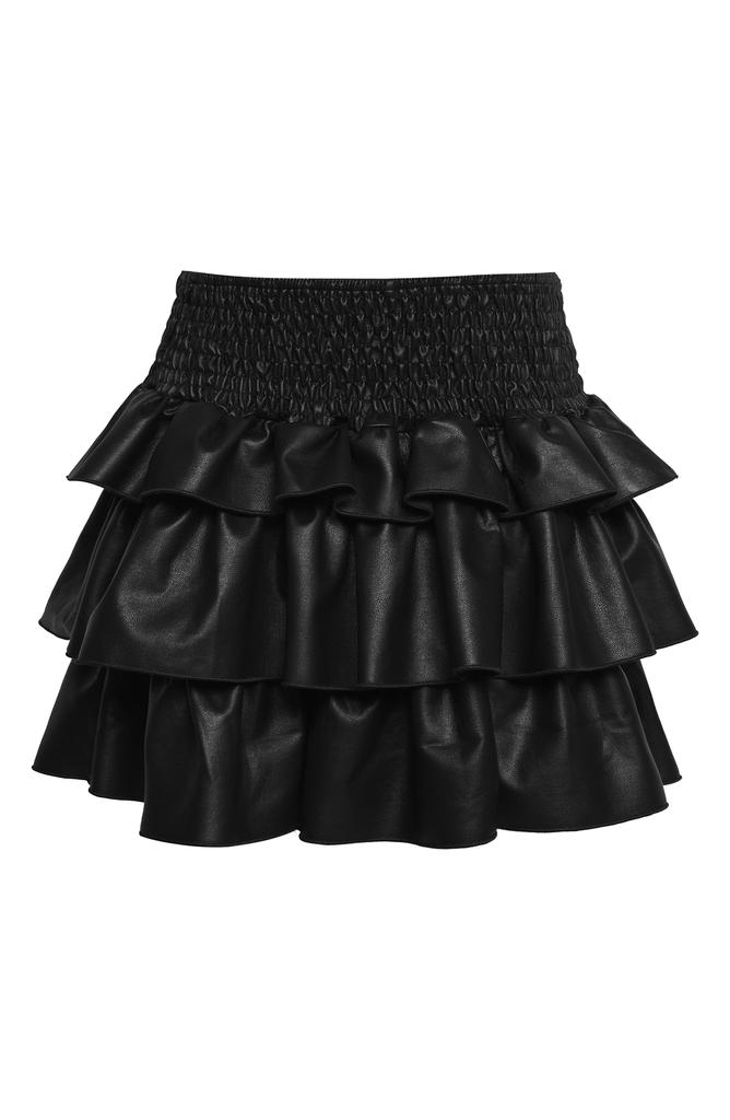 Hannah Banana Kids' Tiered Faux Leather Skirt