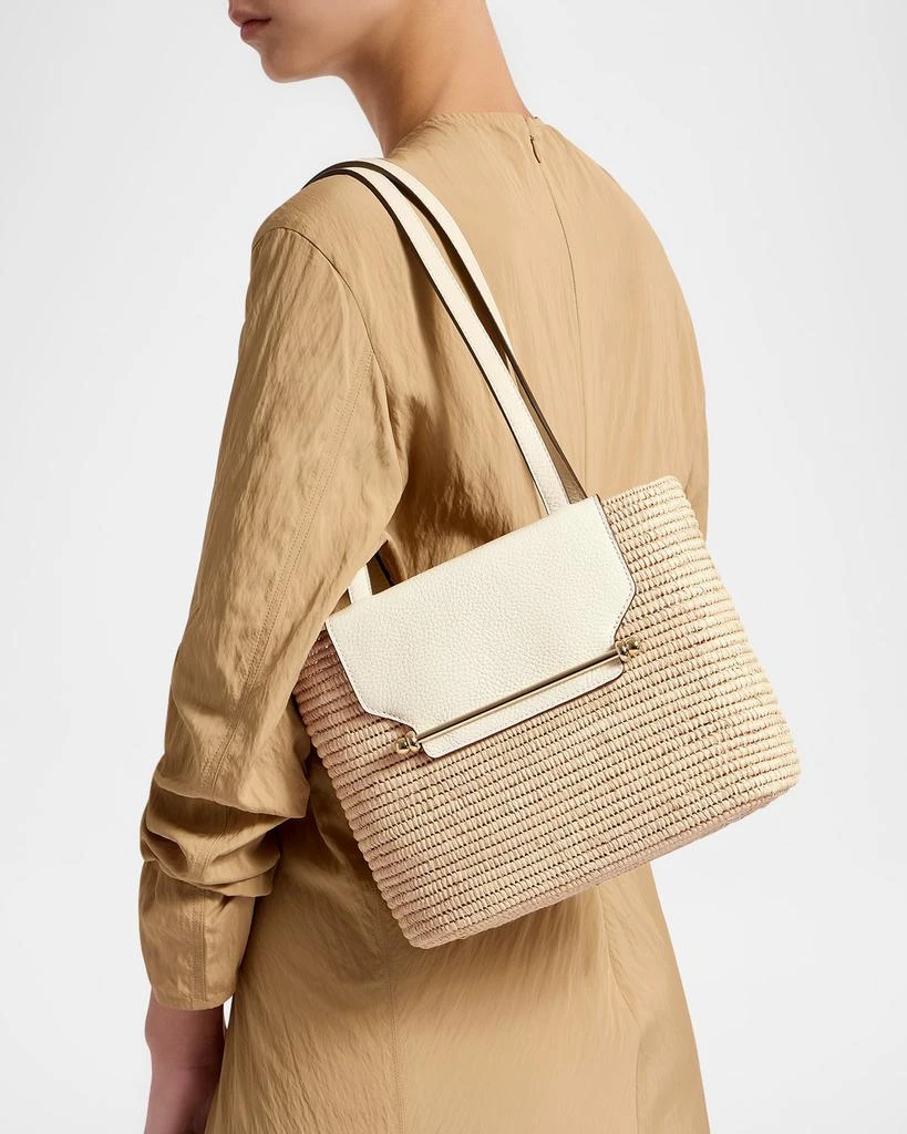 Strathberry Basket Raffia & Leather Shoulder Bag 2