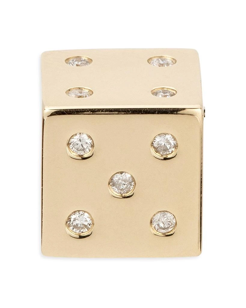 Adina Reyter 14K Yellow Gold Diamond Dice Floating Charm Pendant 1