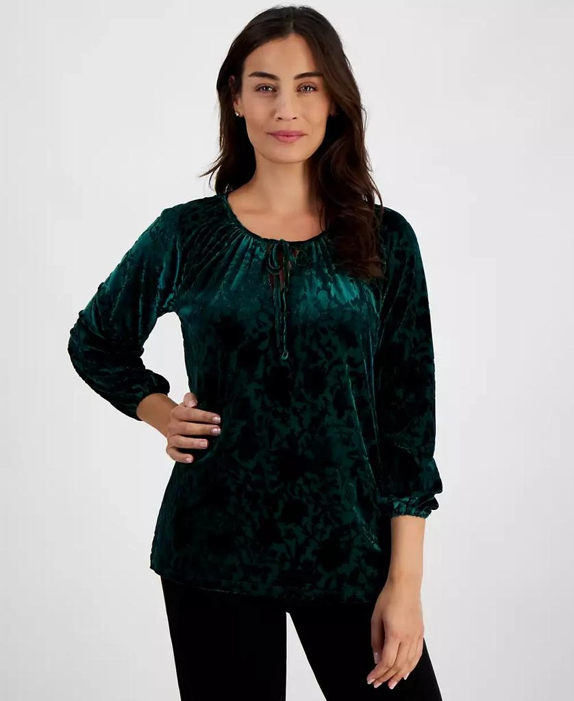 JM Collection Petite Burnout Velvet Top, Created for Macy's 1