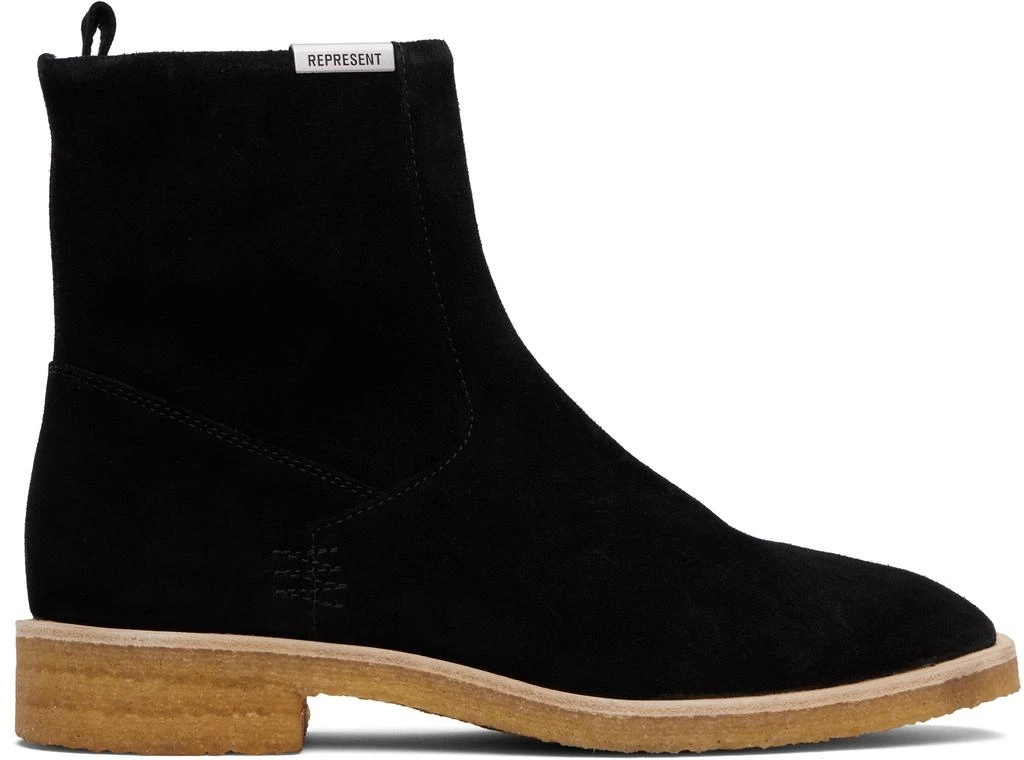 Represent Black Crepe Chelsea Boots 1