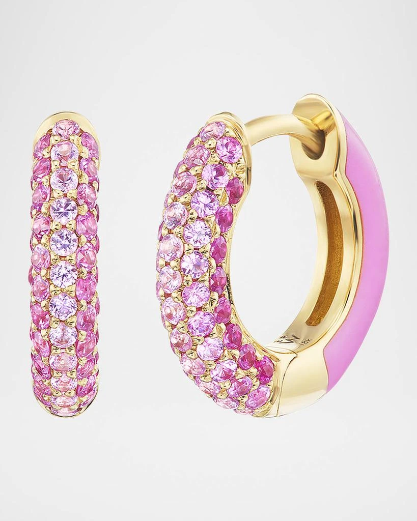 Emily P. Wheeler Baby Duo 18K Yellow Gold and Pink Enamel Earrings with Ombre Stones 1