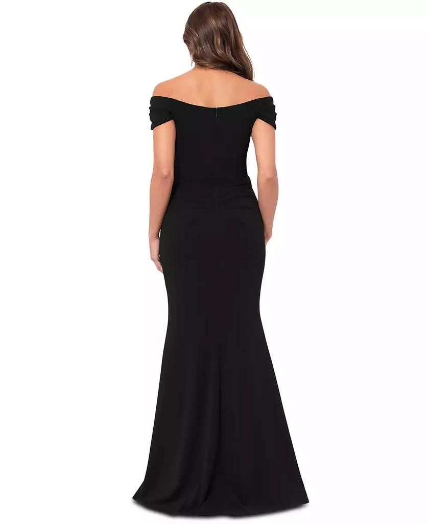 XSCAPE Women's Ruched Off-The-Shoulder Long Dress 2