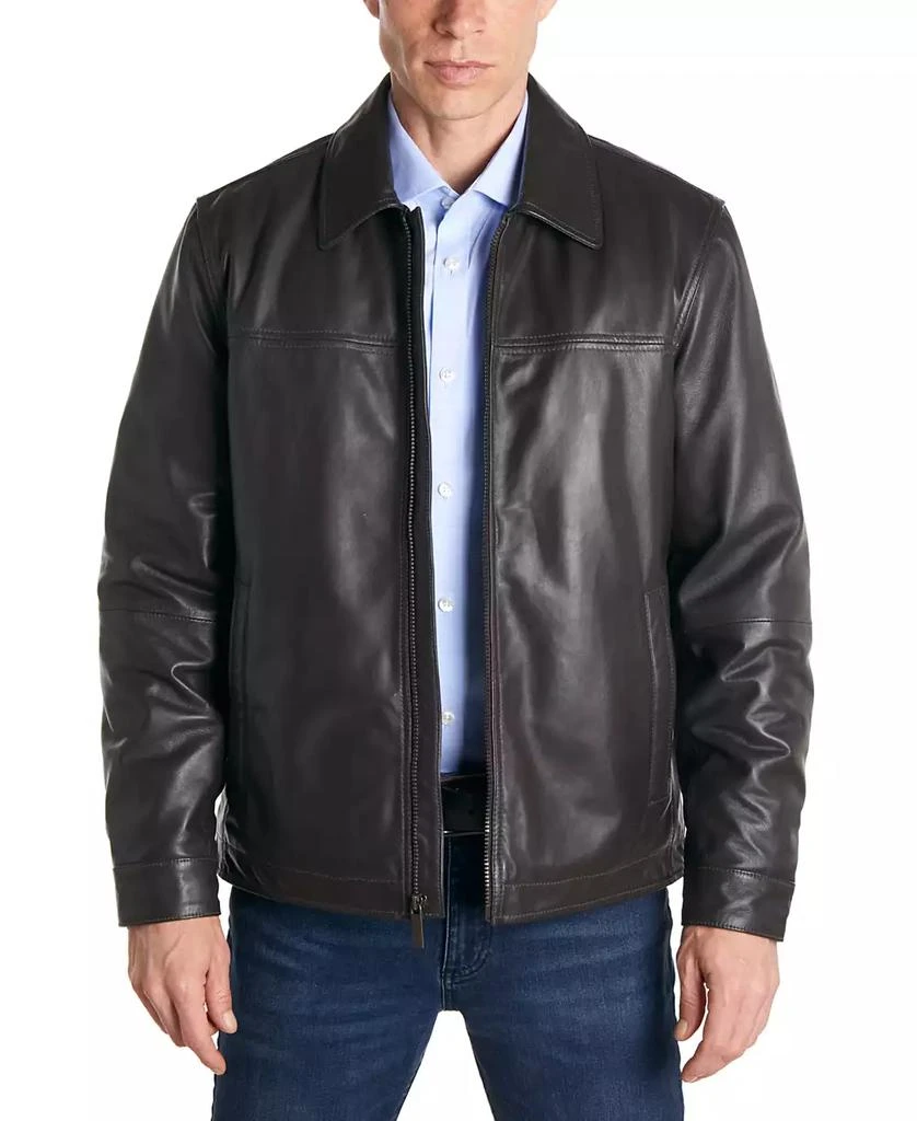 Perry Ellis Men's Classic Leather Jacket 1