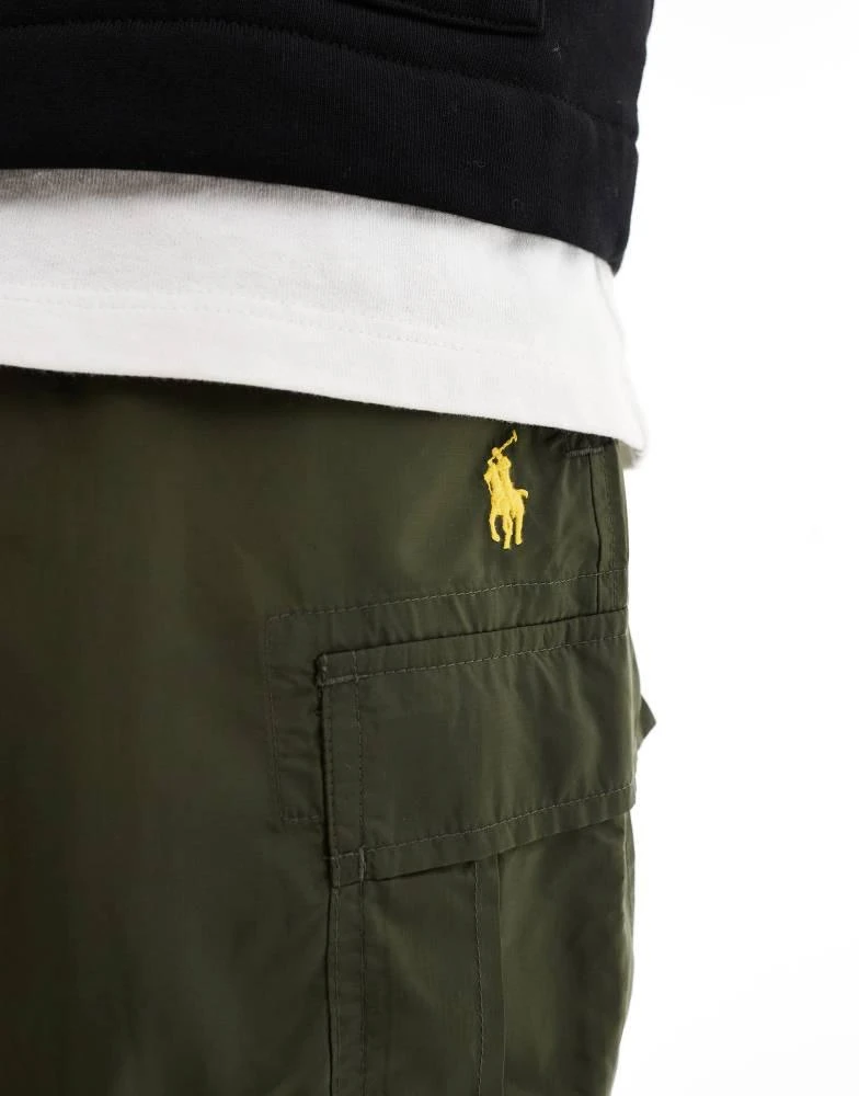 Ralph Lauren Polo Ralph Lauren gold icon logo ripstop cargo trousers in dark green 5