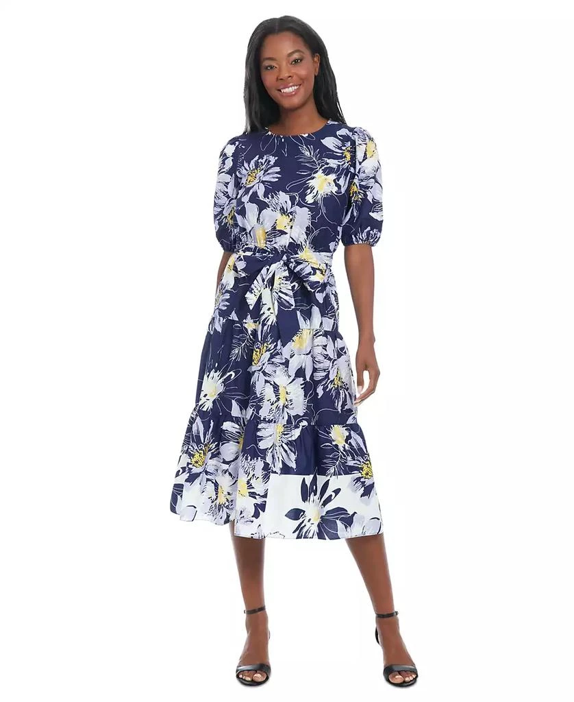 knee length dresses for ladies Petal and Pup Women's Annette Puff Sleeve Shirred Midi Dress