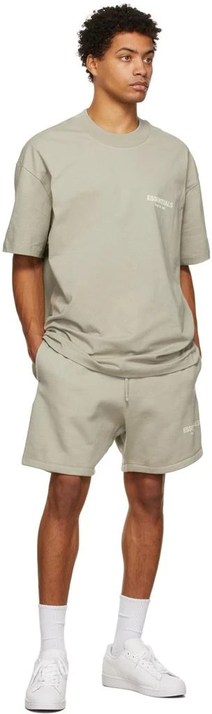 Essentials Green Fleece Shorts 4