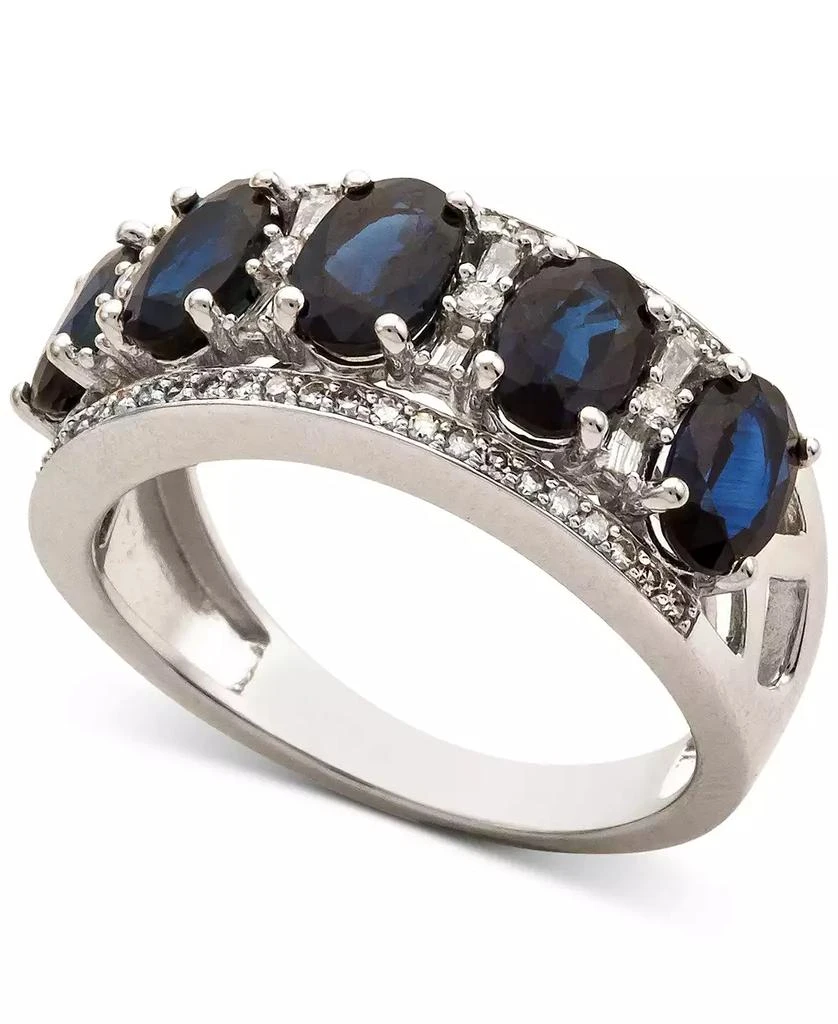 Macy's Sapphire (2-7/8 ct. t.w.) & Diamond (1/3 ct. t.w.) Ring in 14k White Gold (Also in Emerald, Tanzanite and Ruby) 2